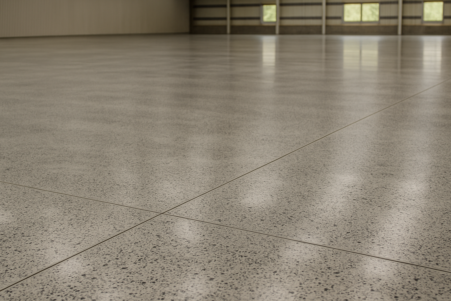 Industrial polished concrete floor